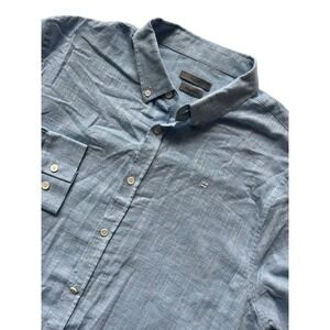 AVVA Mens Regular Fit Button Down Shirt XXL Light Blue Cotton Blend by Mavi
